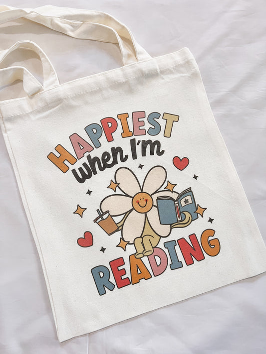 Happiest When I’m Reading Tote Bag