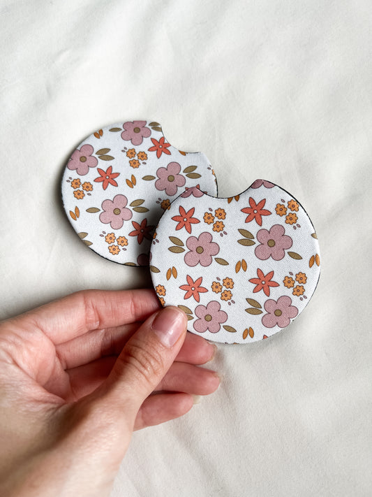 Cute Flowers Car Coasters