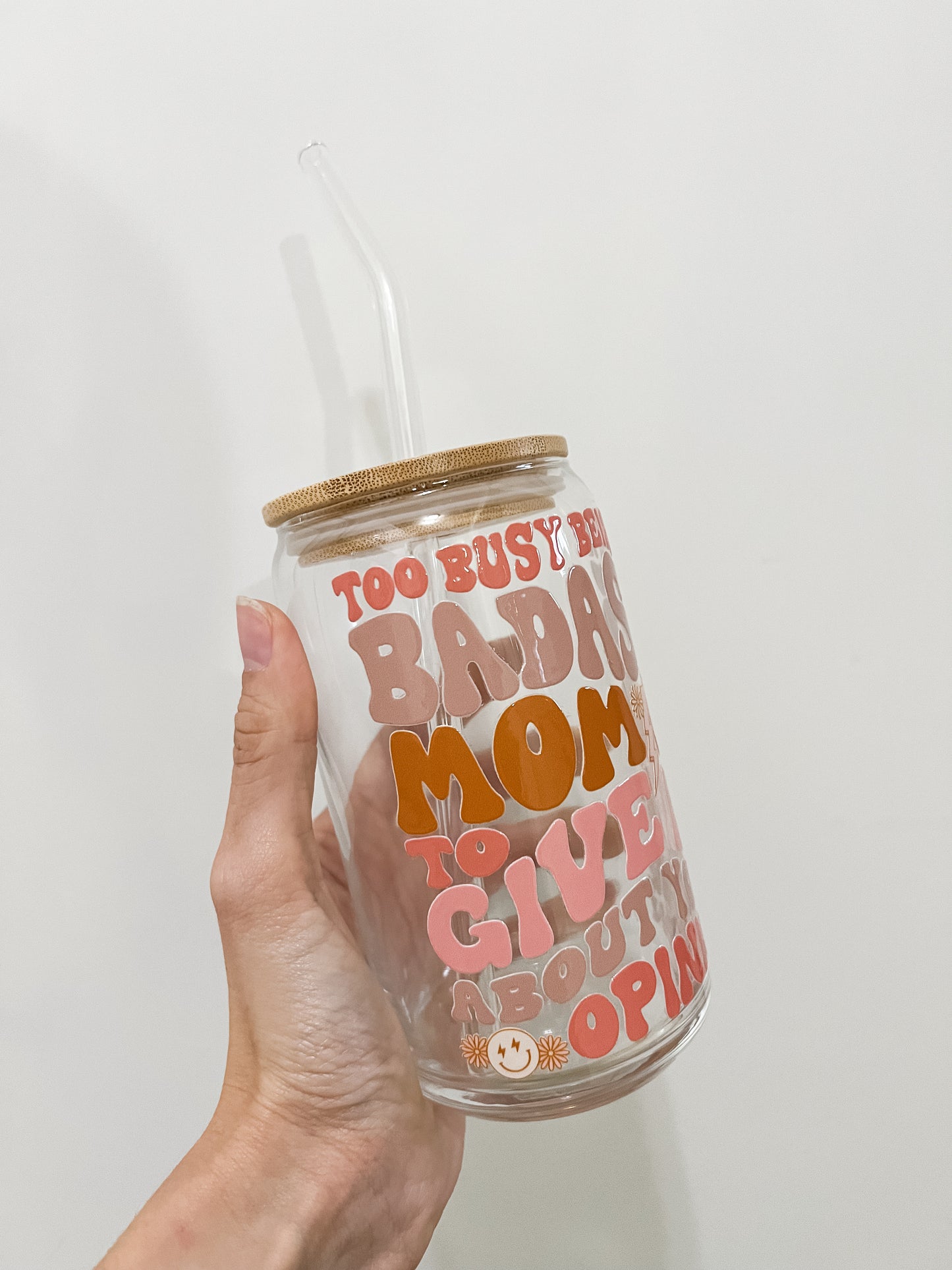 Badass Mom Glass Can Cup