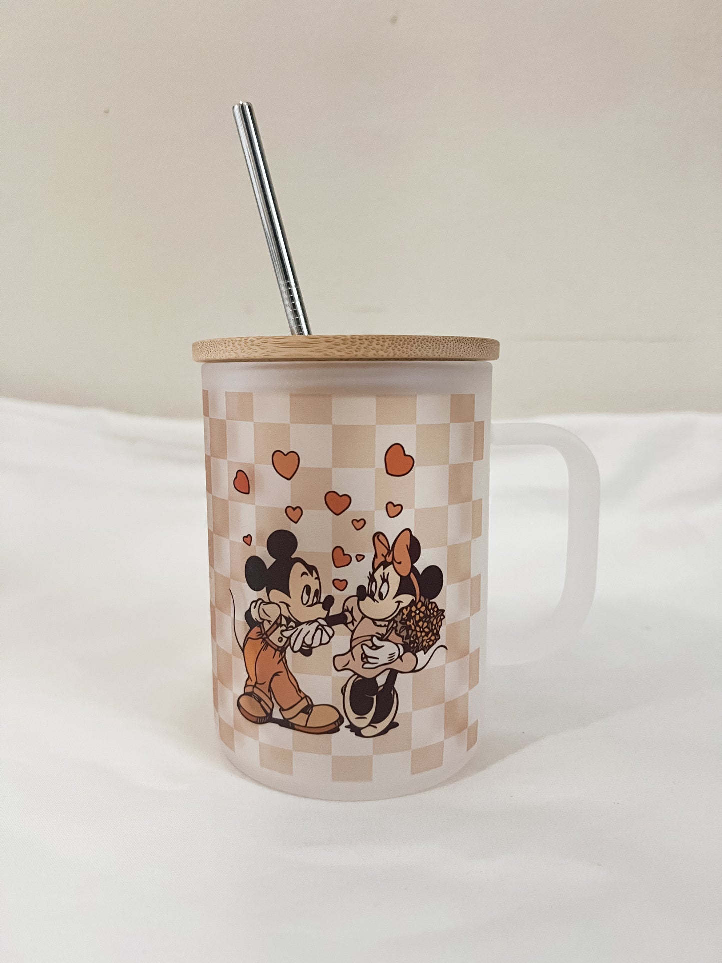 Mice Love Frosted Coffee Mug with Lid/Straw