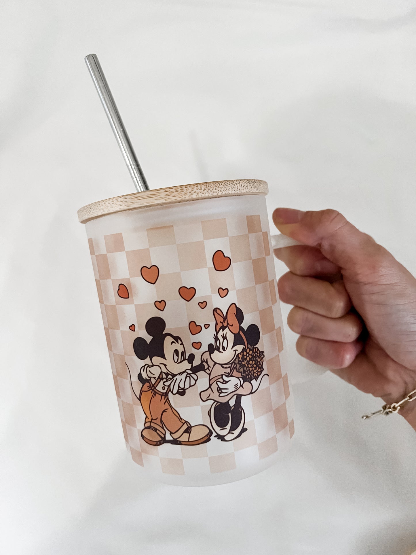 Mice Love Frosted Coffee Mug with Lid/Straw